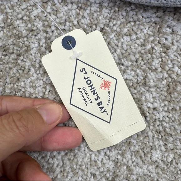 St. John's Bay Gray Knitwear Sweater Pearl Womens Size L - Picture 13 of 15